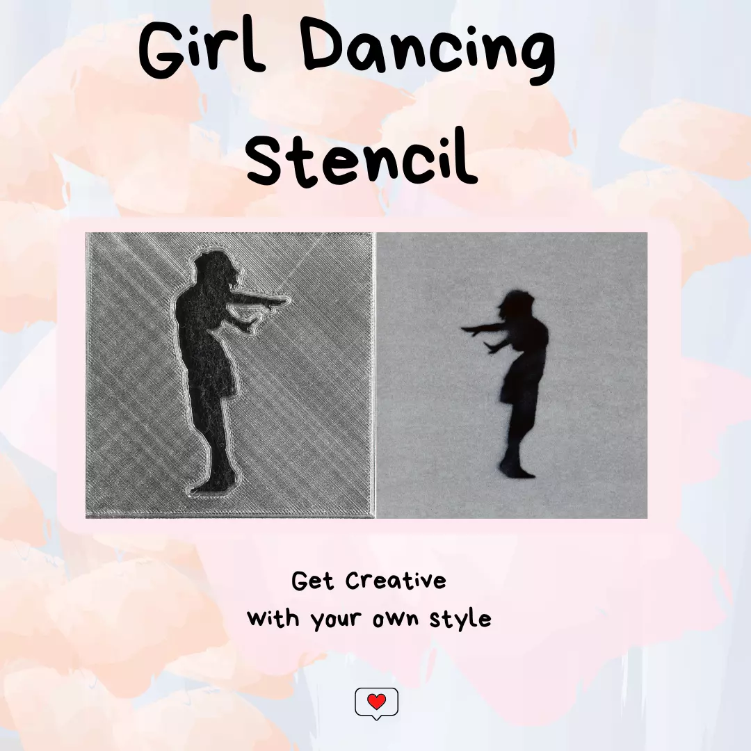 Girl Dancing Stencil 3D print model