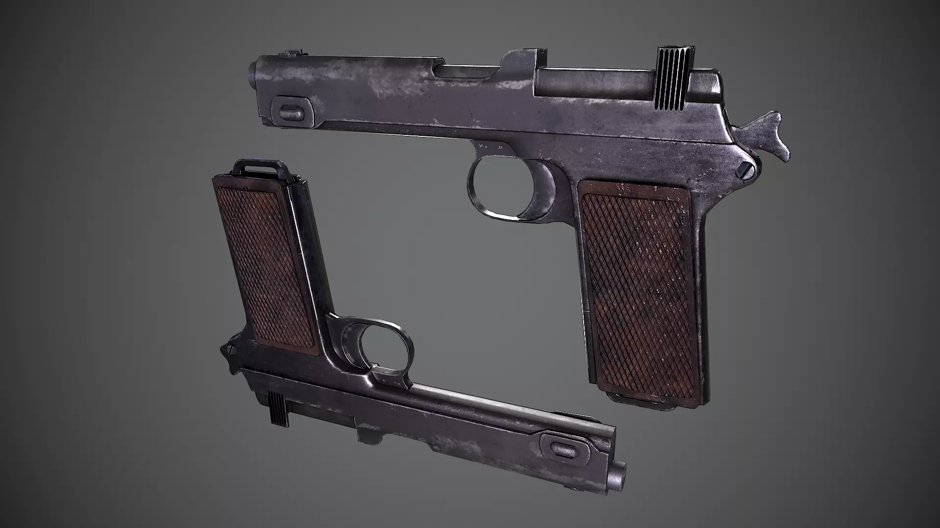 Steyr M1912  M1911  Steyr Hahn Low-poly 3D model_0