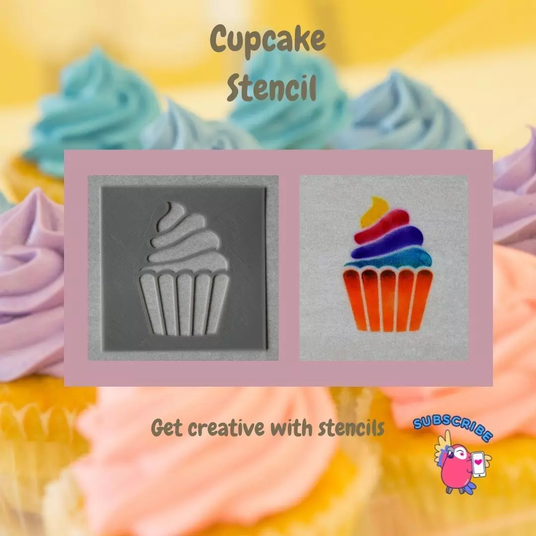 Cupcake Stencil 3D print model_0