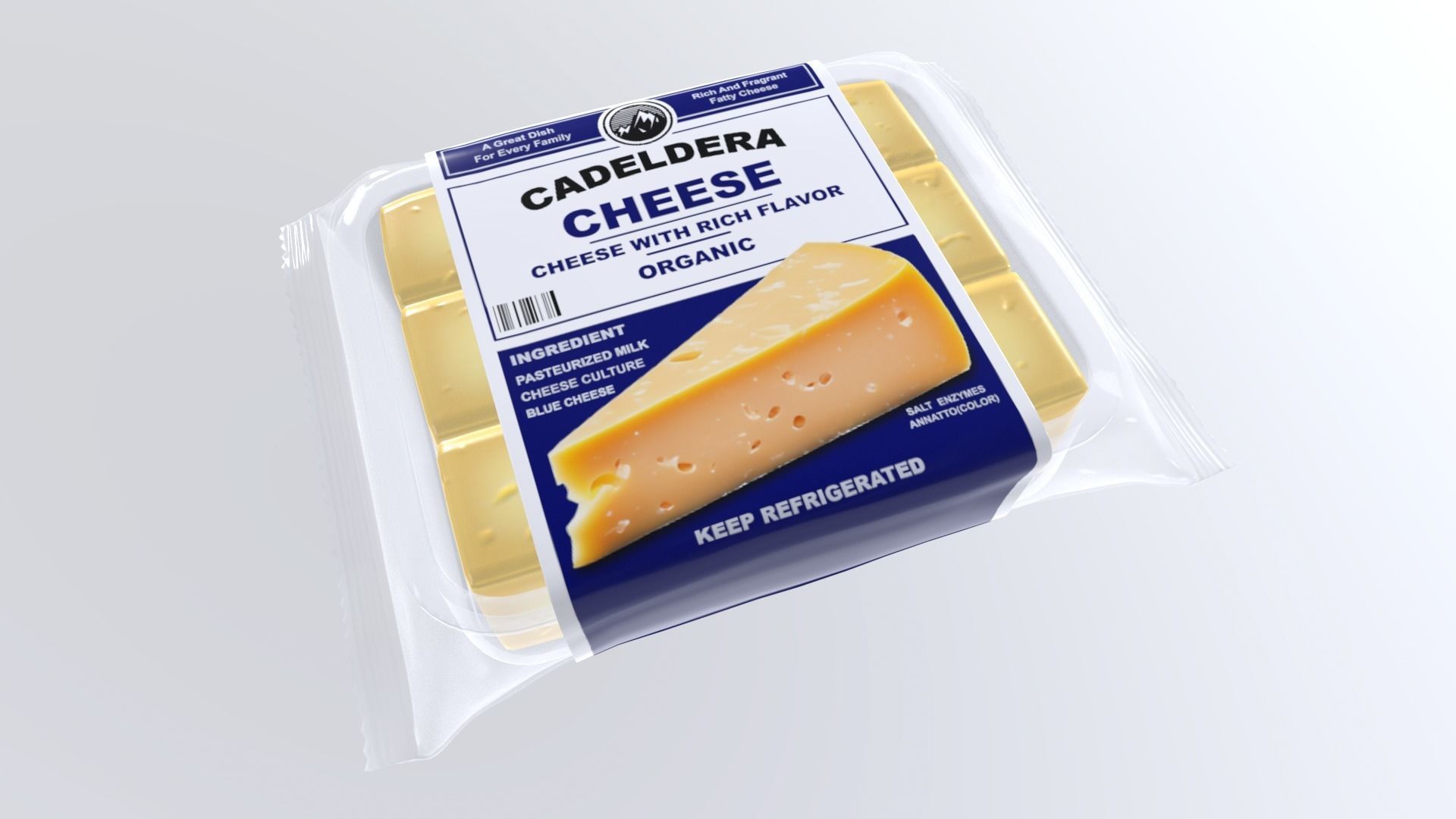 Cheese Low-poly 3D model_6