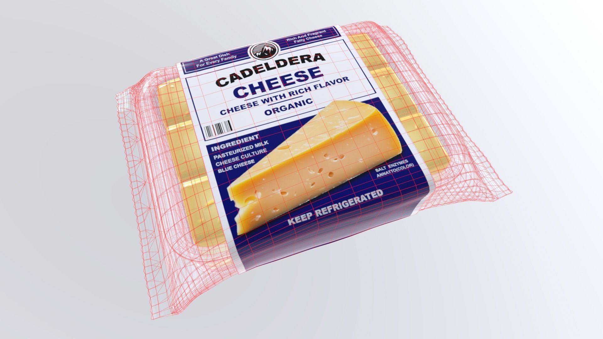 Cheese Low-poly 3D model_4