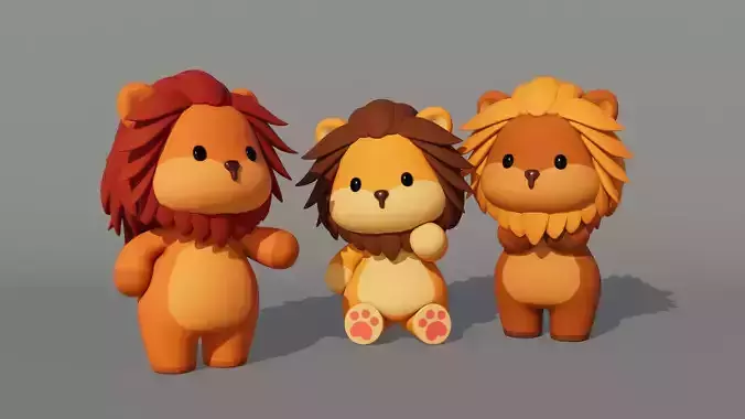 Rigged Cartoon Lion
