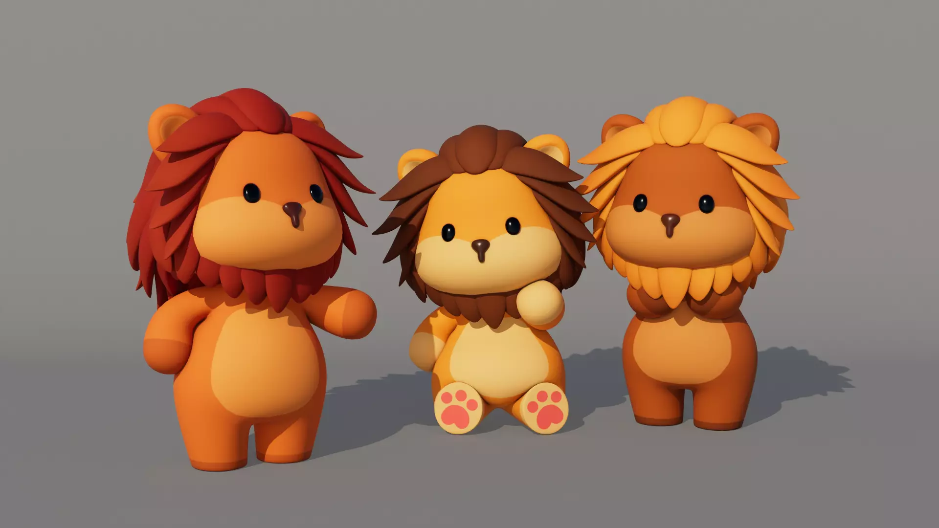 Rigged Cartoon Lion Low-poly 3D model_0