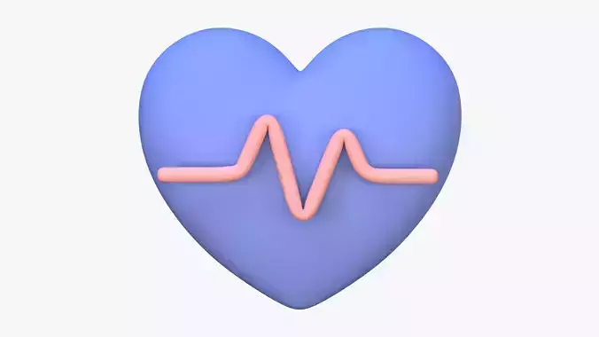 Heart Rate 3D Icon 3D model