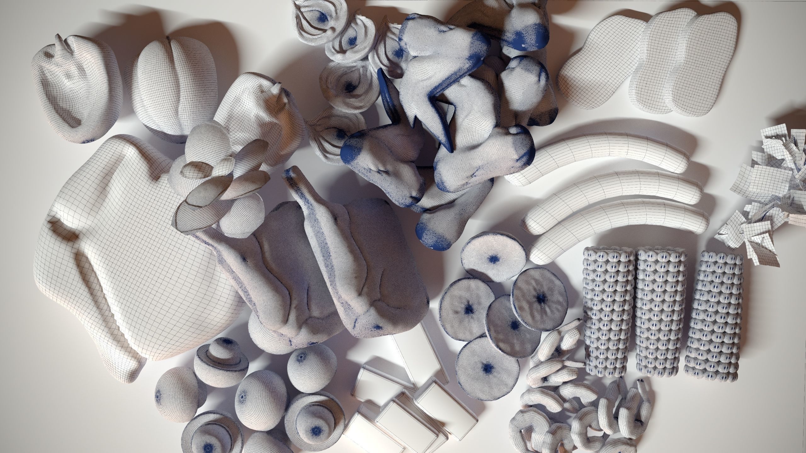 Big set of grilled BBQ food 3D model_6