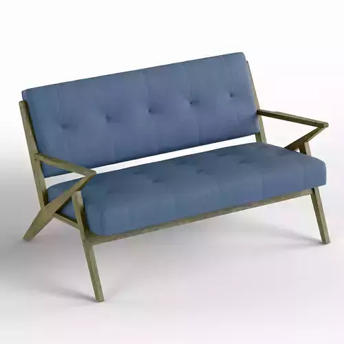 Desi Retro Button Tufted Loveseat