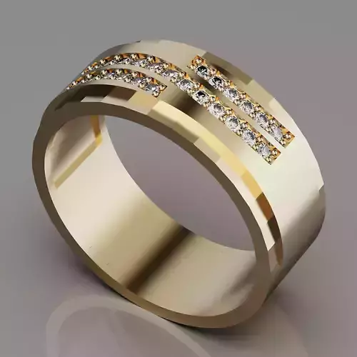 Lux ring silver gold printable jewelry 3D model