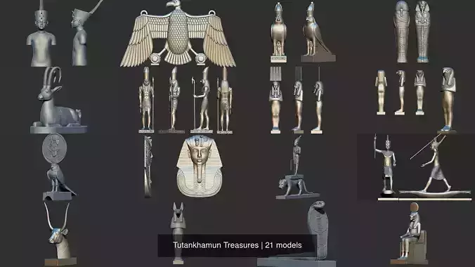 king tut ankh Amon  Tutankhamun  3d models 3D Model Collection