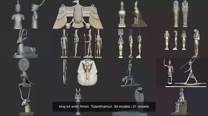 king tut ankh Amon  Tutankhamun  3d models