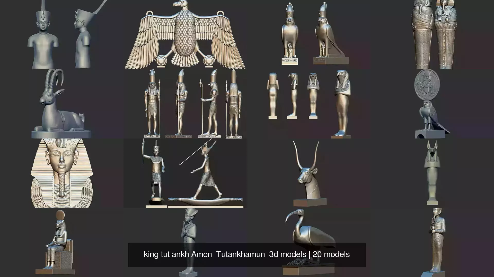king tut ankh Amon Tutankhamun 3d models 3D Model Pack