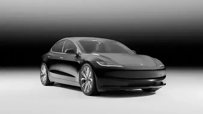 3D Model of Tesla Model 3 Highland 2024 Midrange Longrange 3D model