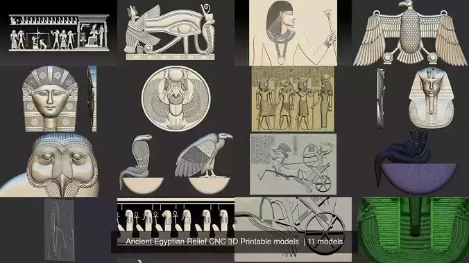 Ancient Egyptian Relief CNC 3D Printable models  3D Model Collection