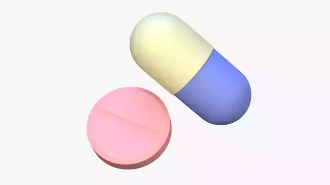 Capsule and Tablet 3D Icon 3D model