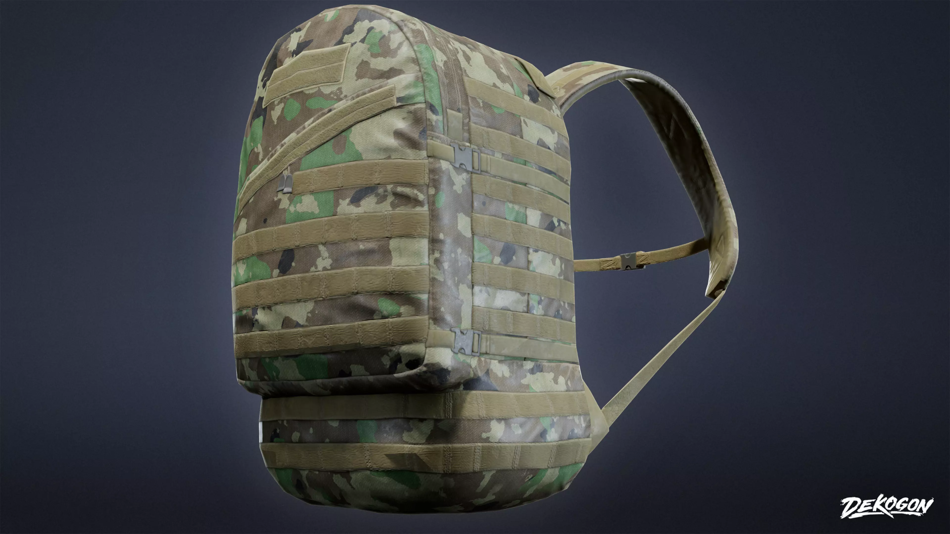 MILITARY - Backpack 09 - LOW POLY Low-poly 3D model