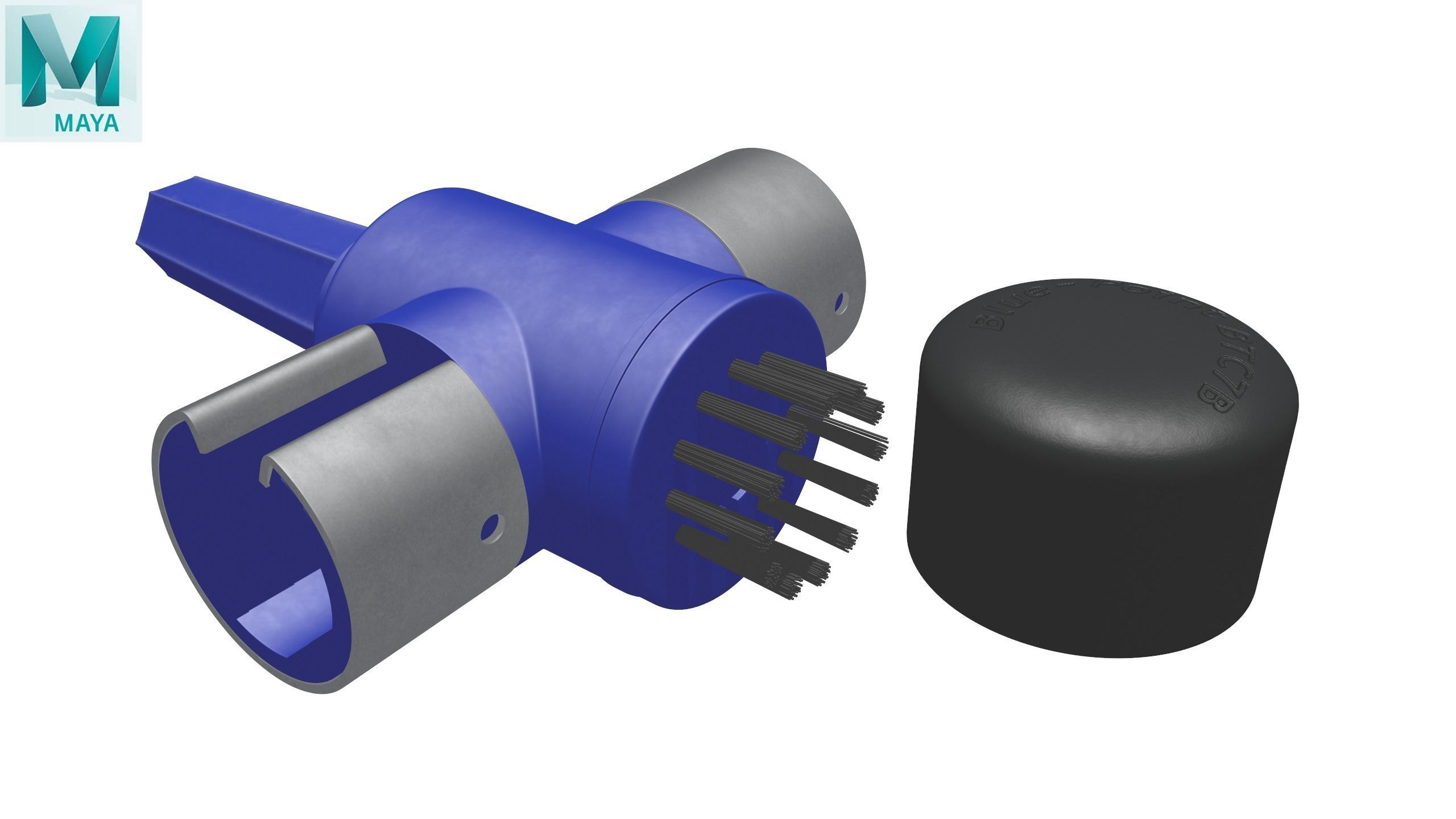 SO Terminal cleaner with side Terminal brush Low-poly 3D model_28