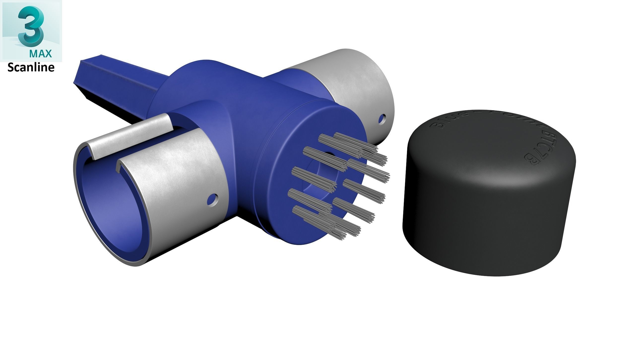 SO Terminal cleaner with side Terminal brush Low-poly 3D model_26