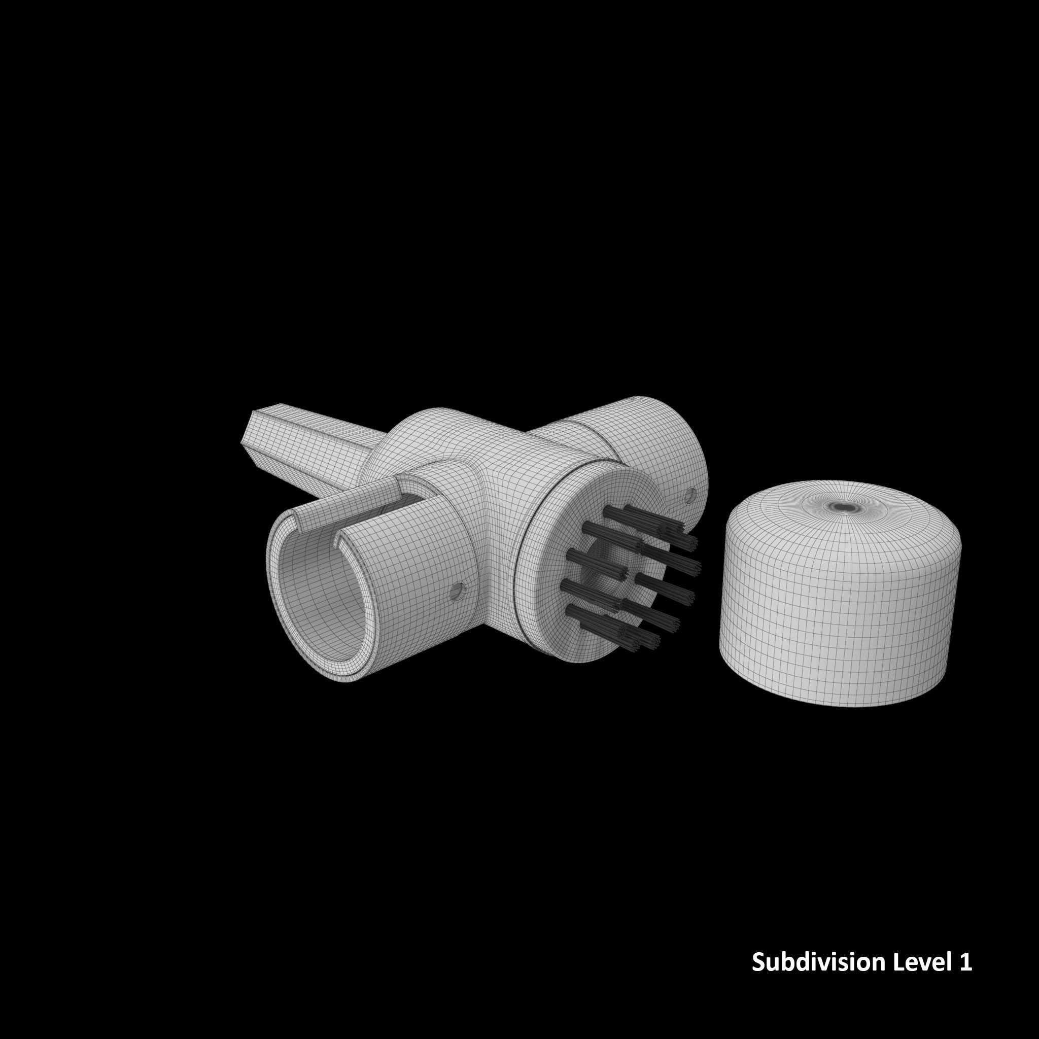 SO Terminal cleaner with side Terminal brush Low-poly 3D model_13