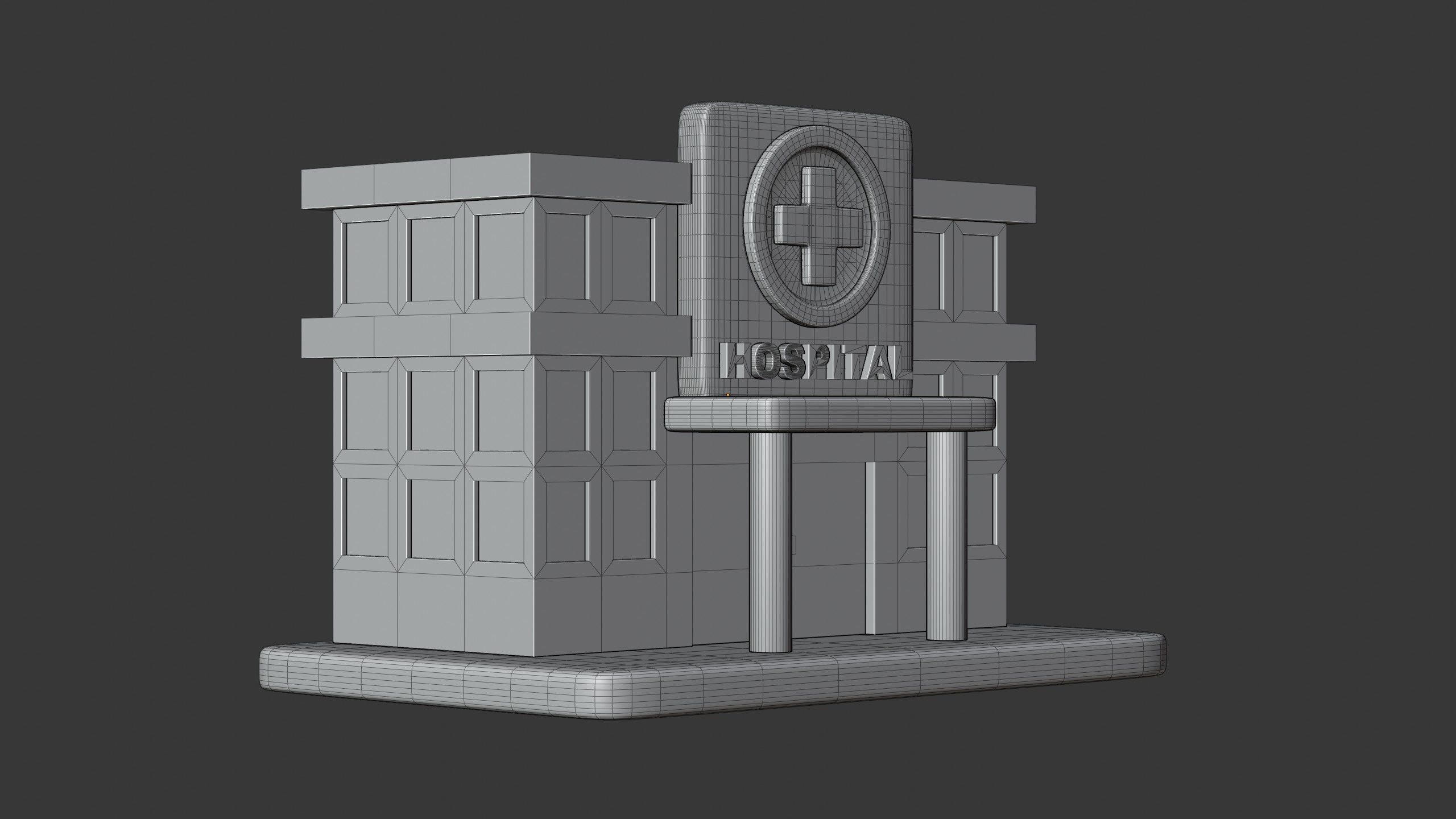 Hospital Building 3D Icon 3D model_6