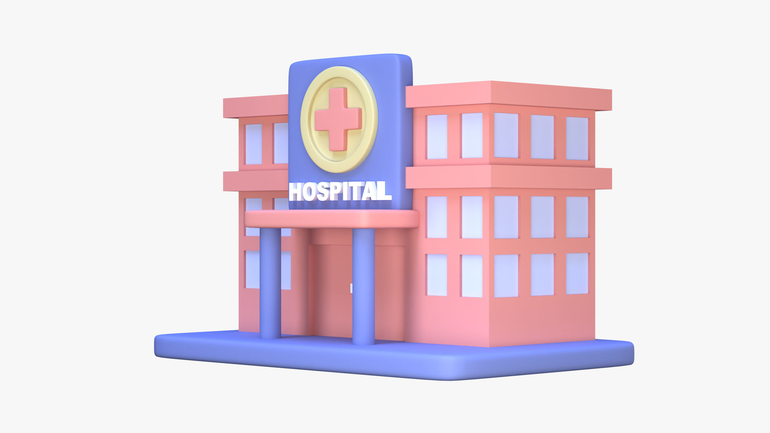 Hospital Building 3D Icon 3D model_3