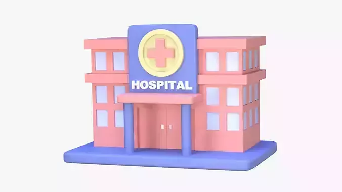 Hospital Building 3D Icon