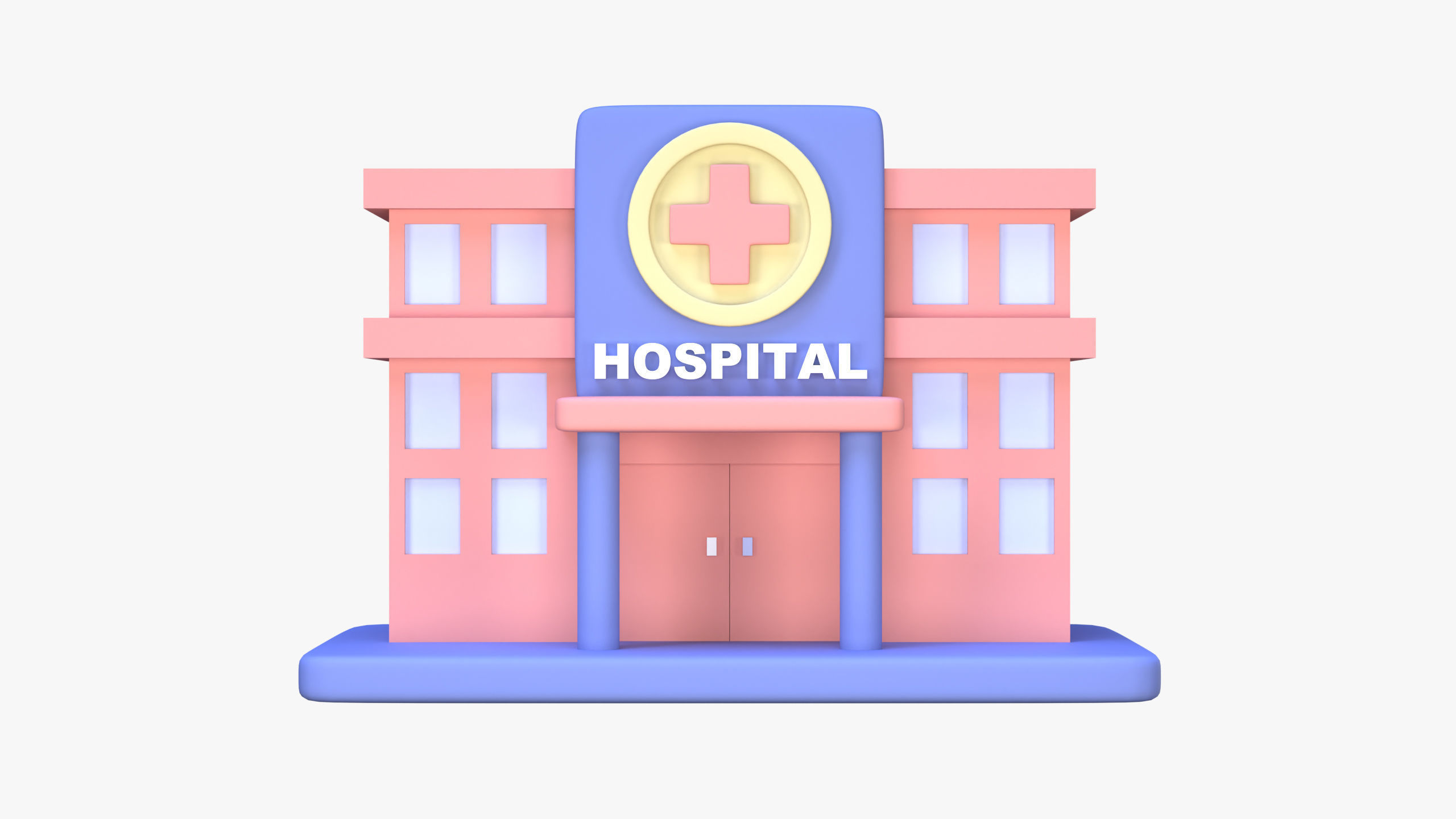Hospital Building 3D Icon 3D model_1