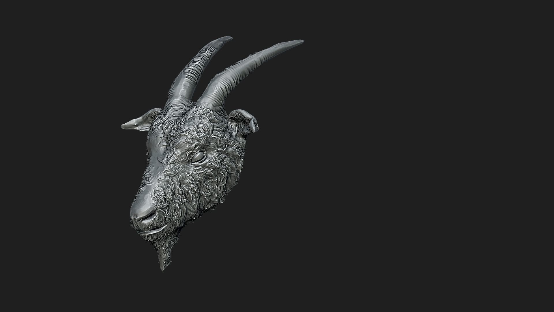 Goat head 3D print model_1
