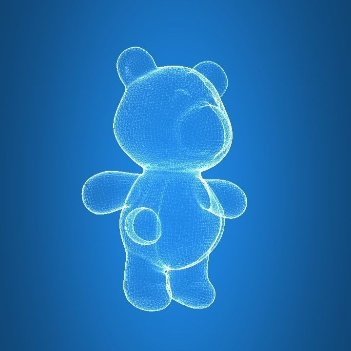 Teddy bear toy Low-poly 3D model_9