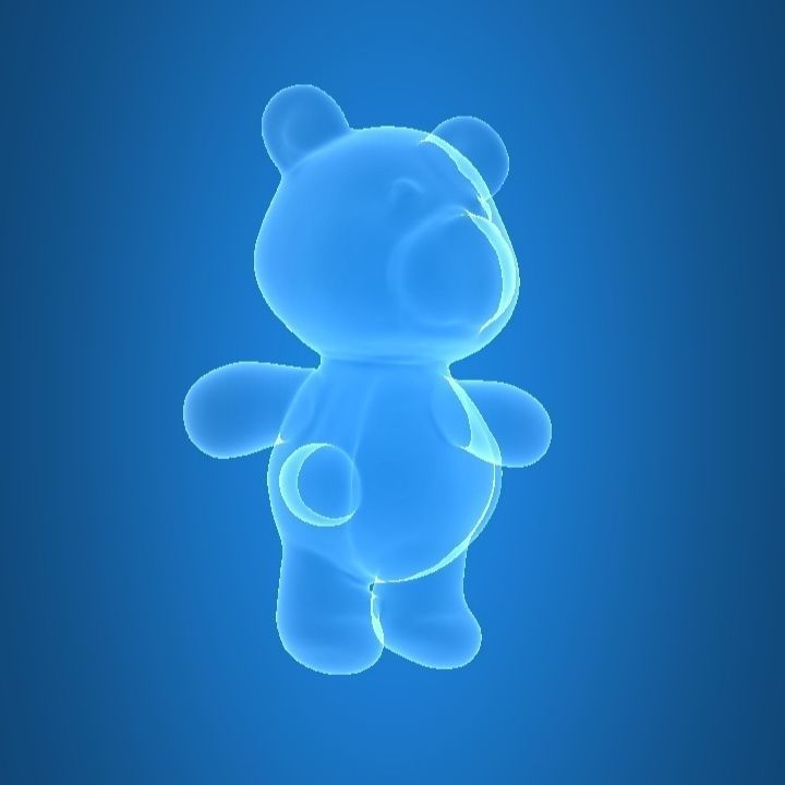 Teddy bear toy Low-poly 3D model_7