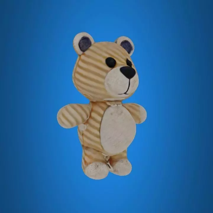 Teddy bear toy Low-poly 3D model_0