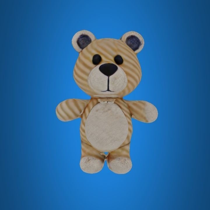 Teddy bear toy Low-poly 3D model_1