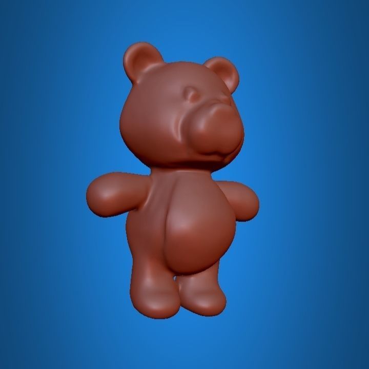 Teddy bear toy Low-poly 3D model_8