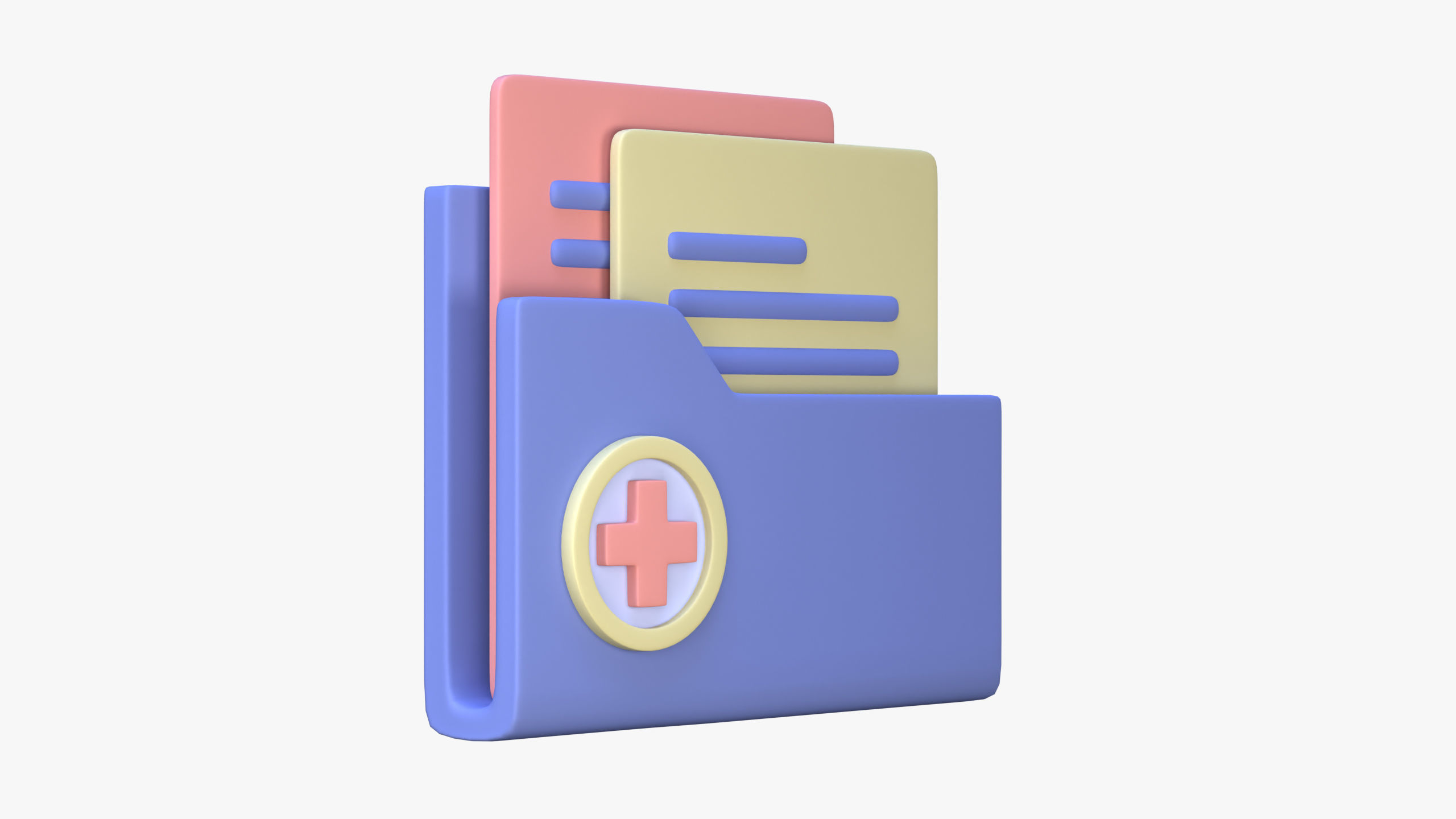 Medical Record Folder 3D Icon 3D model_2
