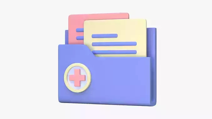Medical Record Folder 3D Icon
