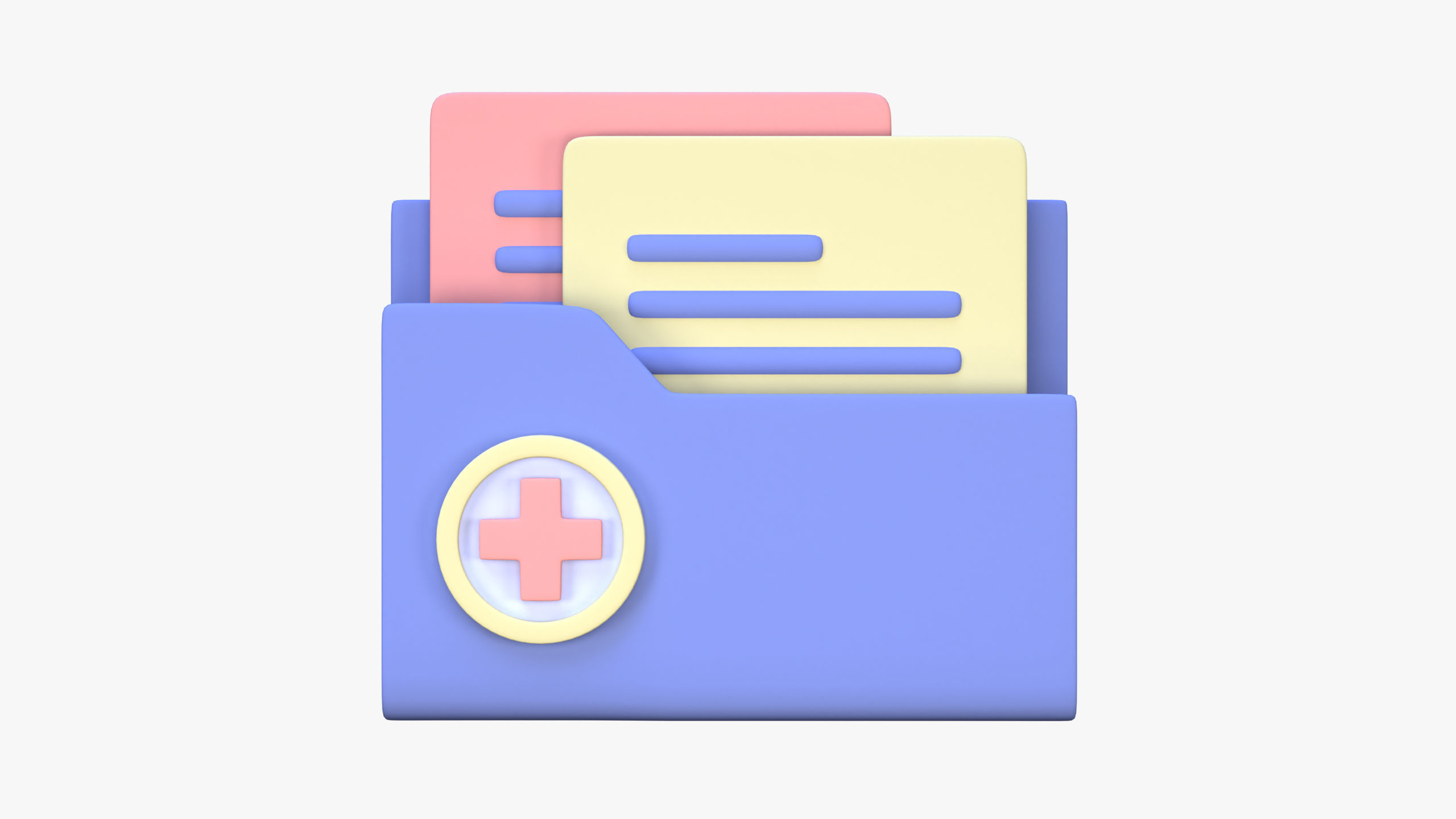 Medical Record Folder 3D Icon 3D model_1