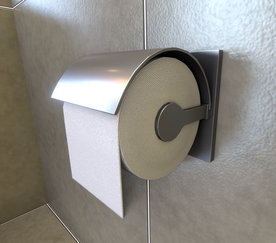 Toilet Paper Holder Low-poly 3D model_7