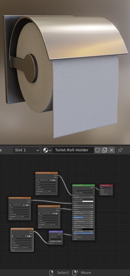 Toilet Paper Holder Low-poly 3D model_1