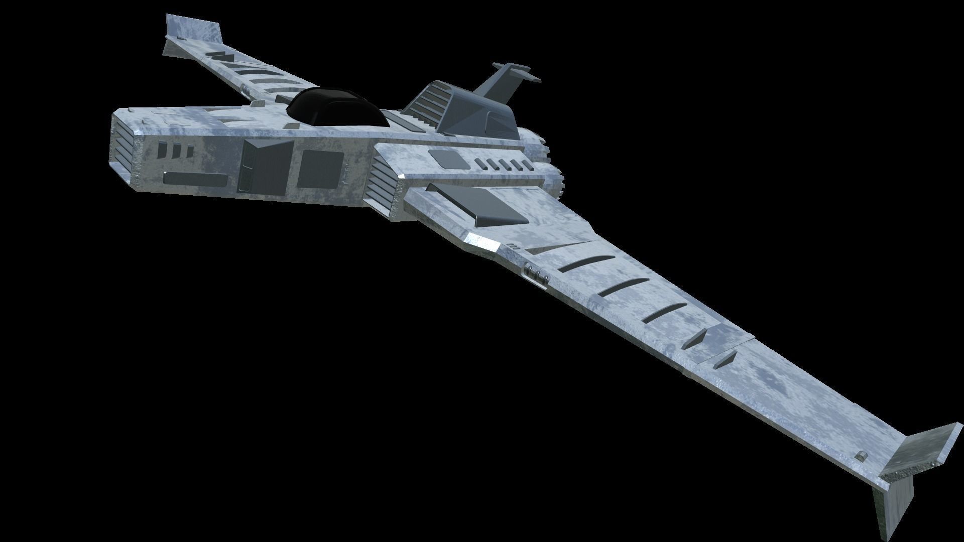 Low Poly Spaceplane Fighter Jet 3D Model Low-poly 3D model_6