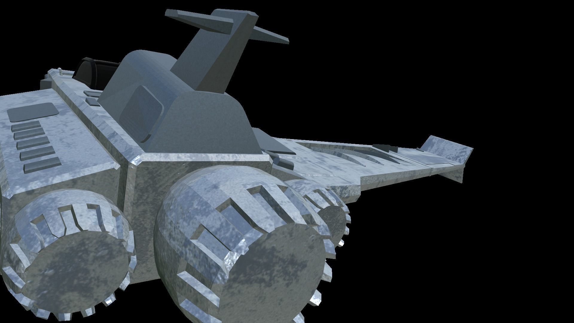 Low Poly Spaceplane Fighter Jet 3D Model Low-poly 3D model_4