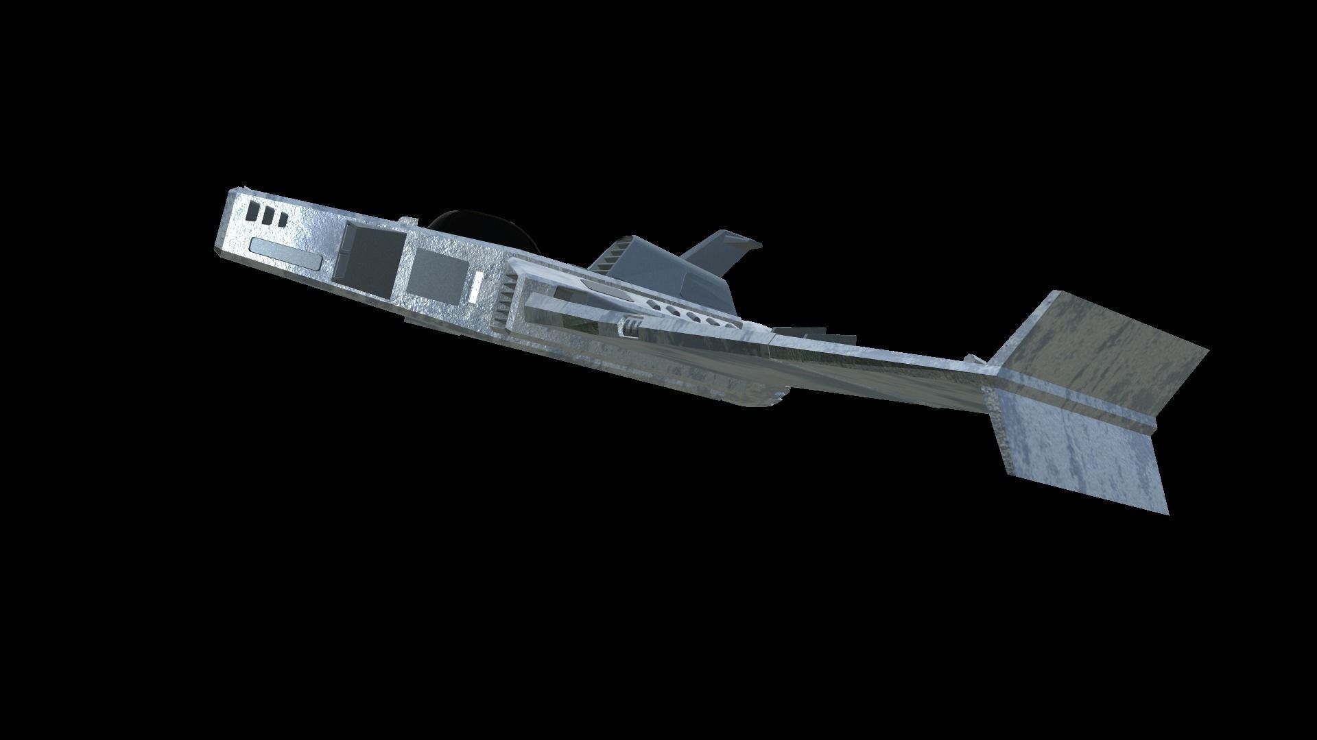 Low Poly Spaceplane Fighter Jet 3D Model Low-poly 3D model_5