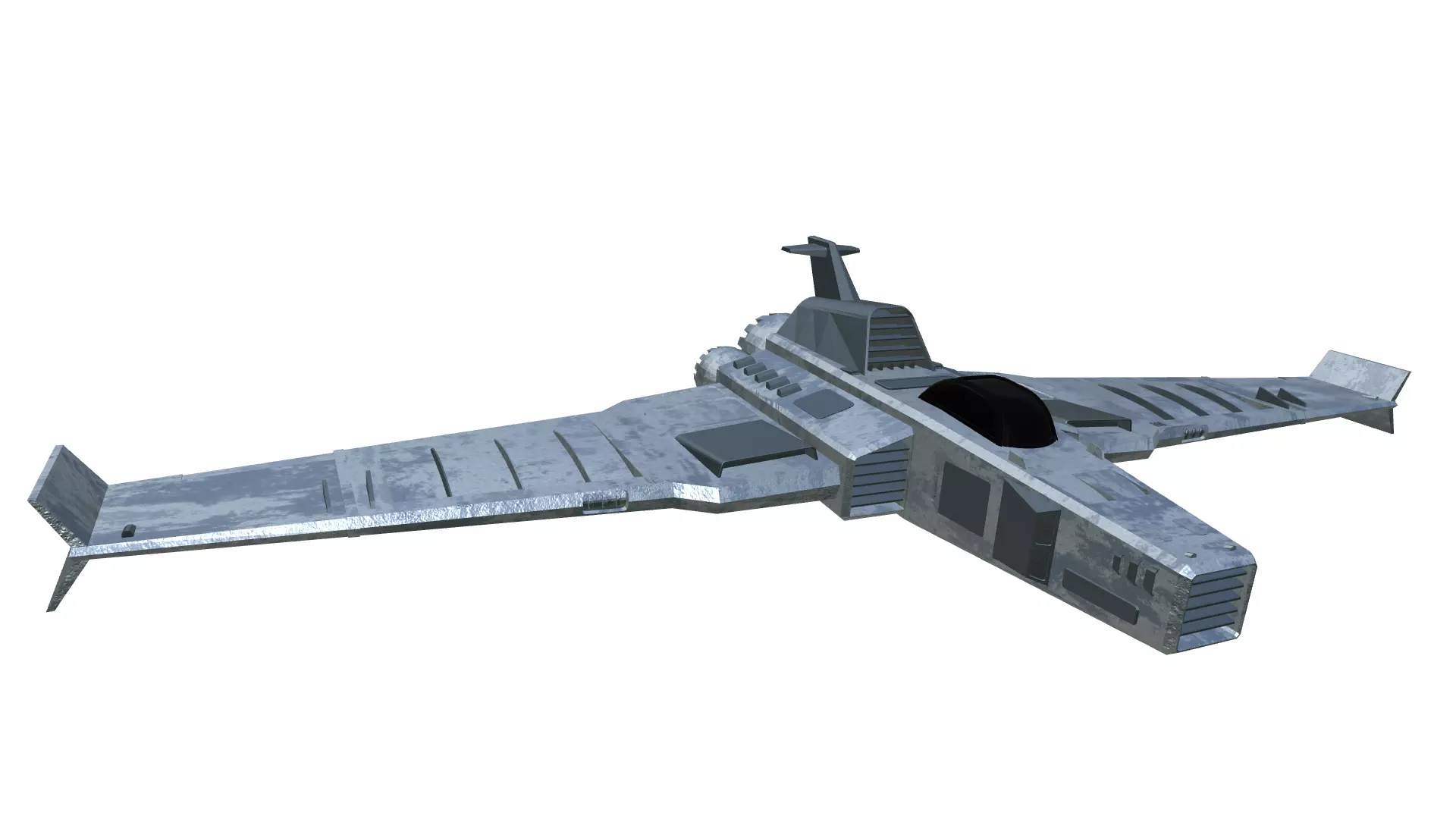 Low Poly Spaceplane Fighter Jet 3D Model Low-poly 3D model_0