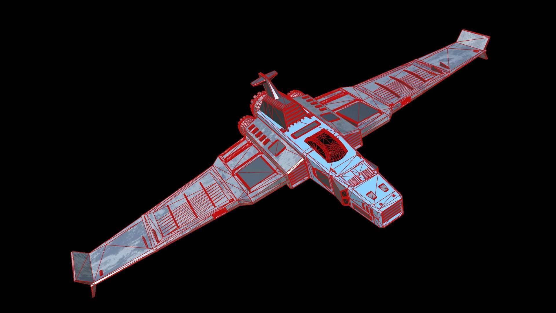 Low Poly Spaceplane Fighter Jet 3D Model Low-poly 3D model_8
