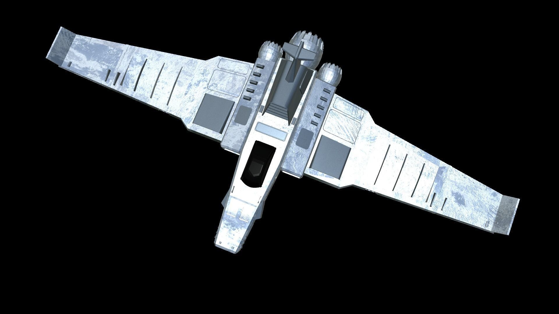 Low Poly Spaceplane Fighter Jet 3D Model Low-poly 3D model_2