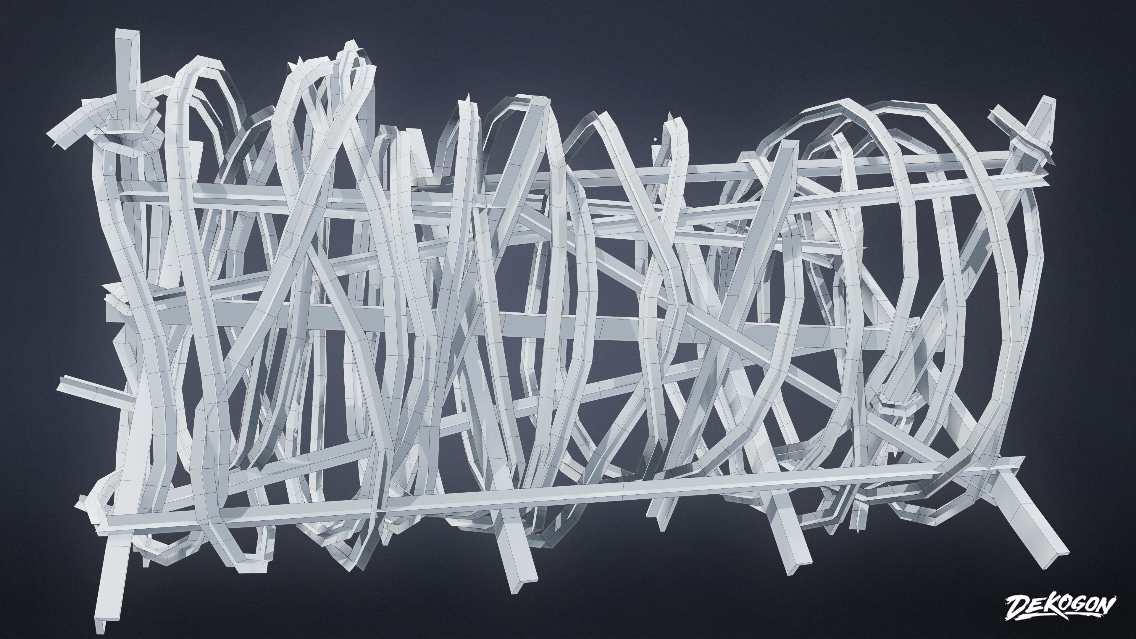 MILITARY - Barbed Wire Stop 02 - LOW POLY Low-poly 3D model_6