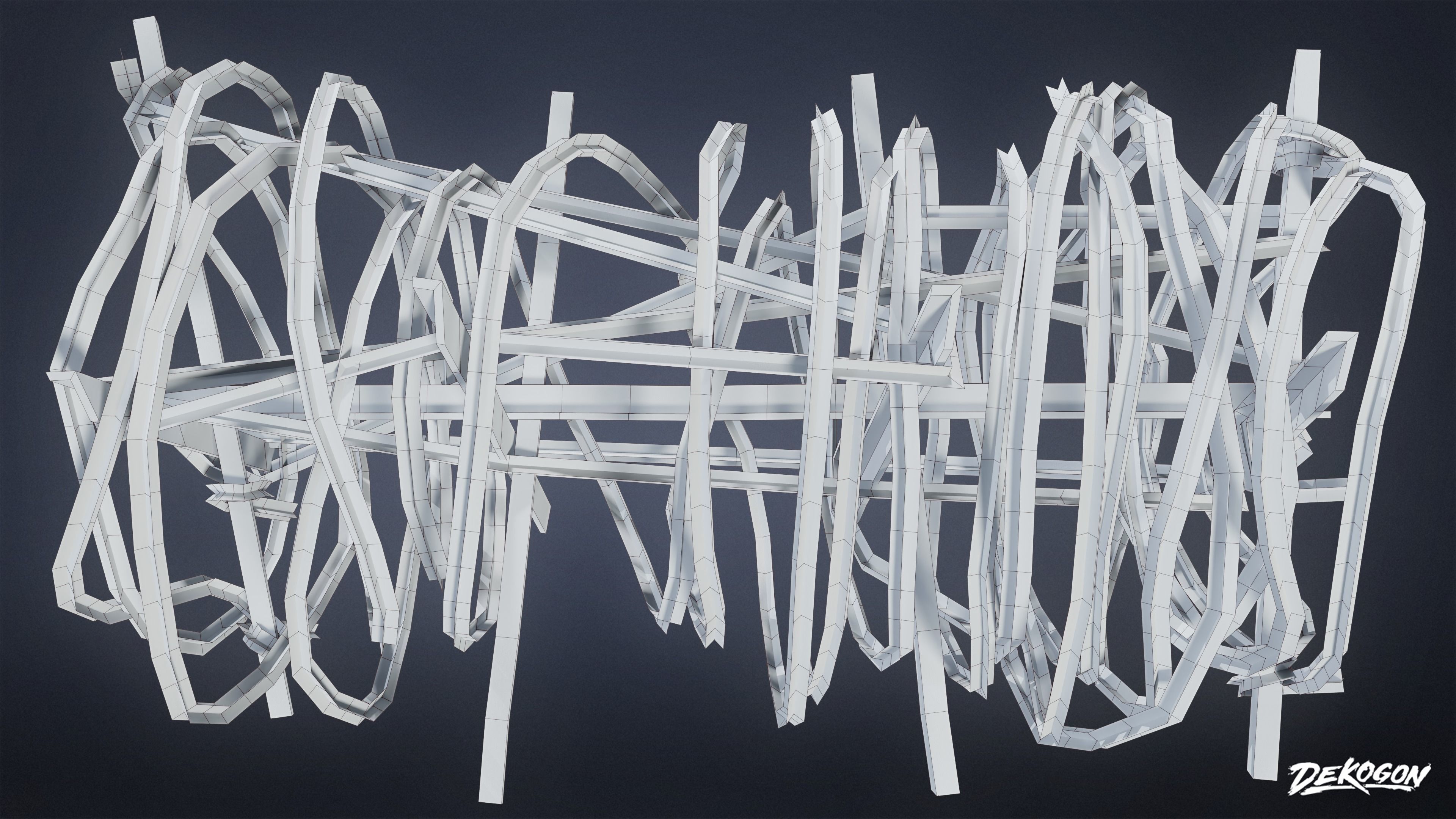 MILITARY - Barbed Wire Stop 02 - LOW POLY Low-poly 3D model_5