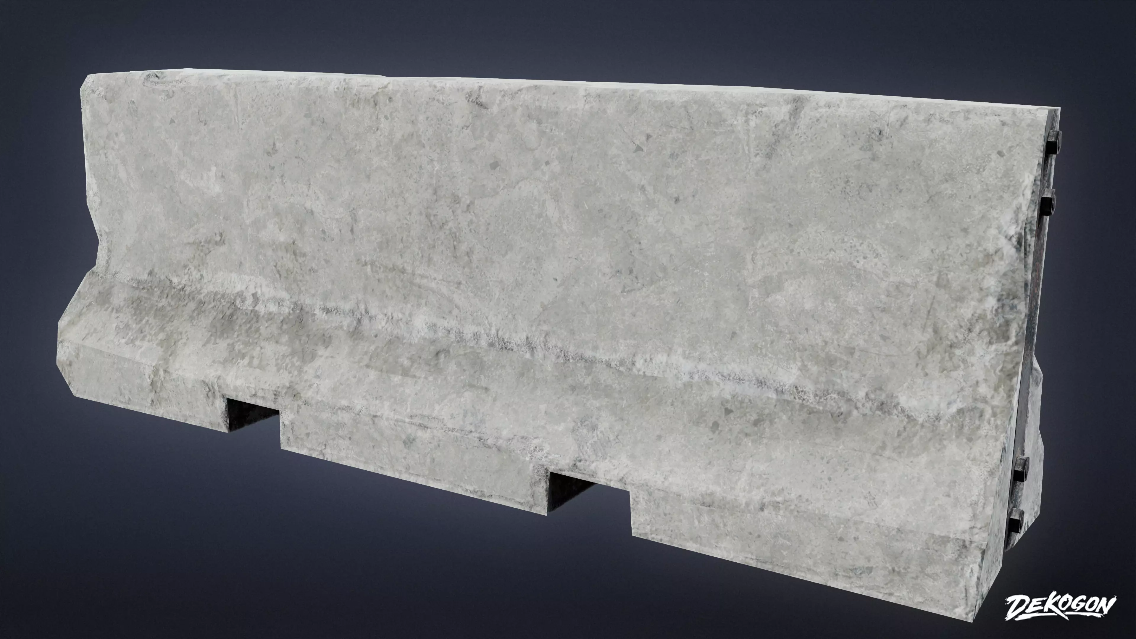 MILITARY - Barrier Concrete 01 - LOW POLY Low-poly 3D model_0