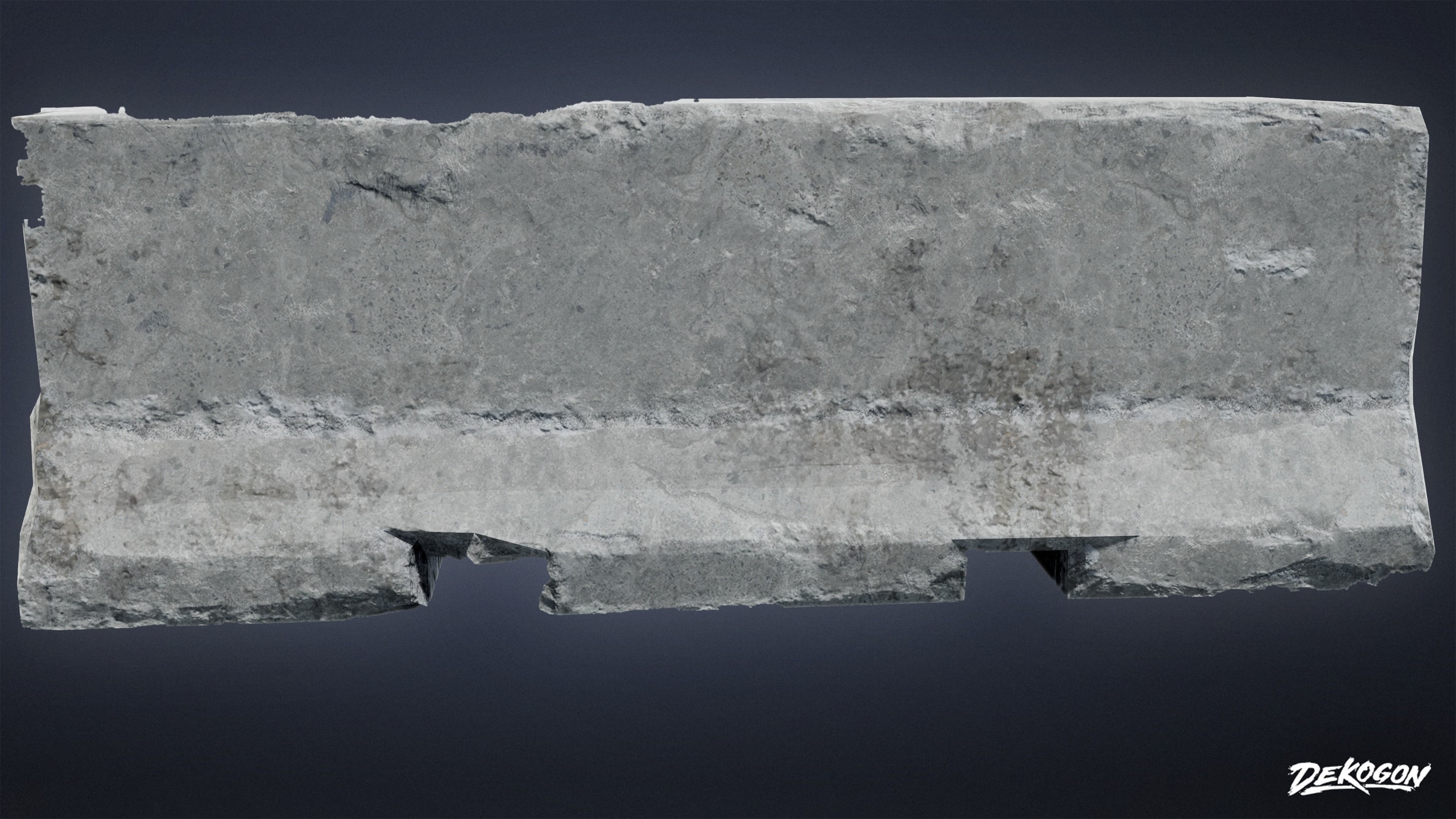 MILITARY - Barrier Concrete 01 - LOW POLY Low-poly 3D model_4