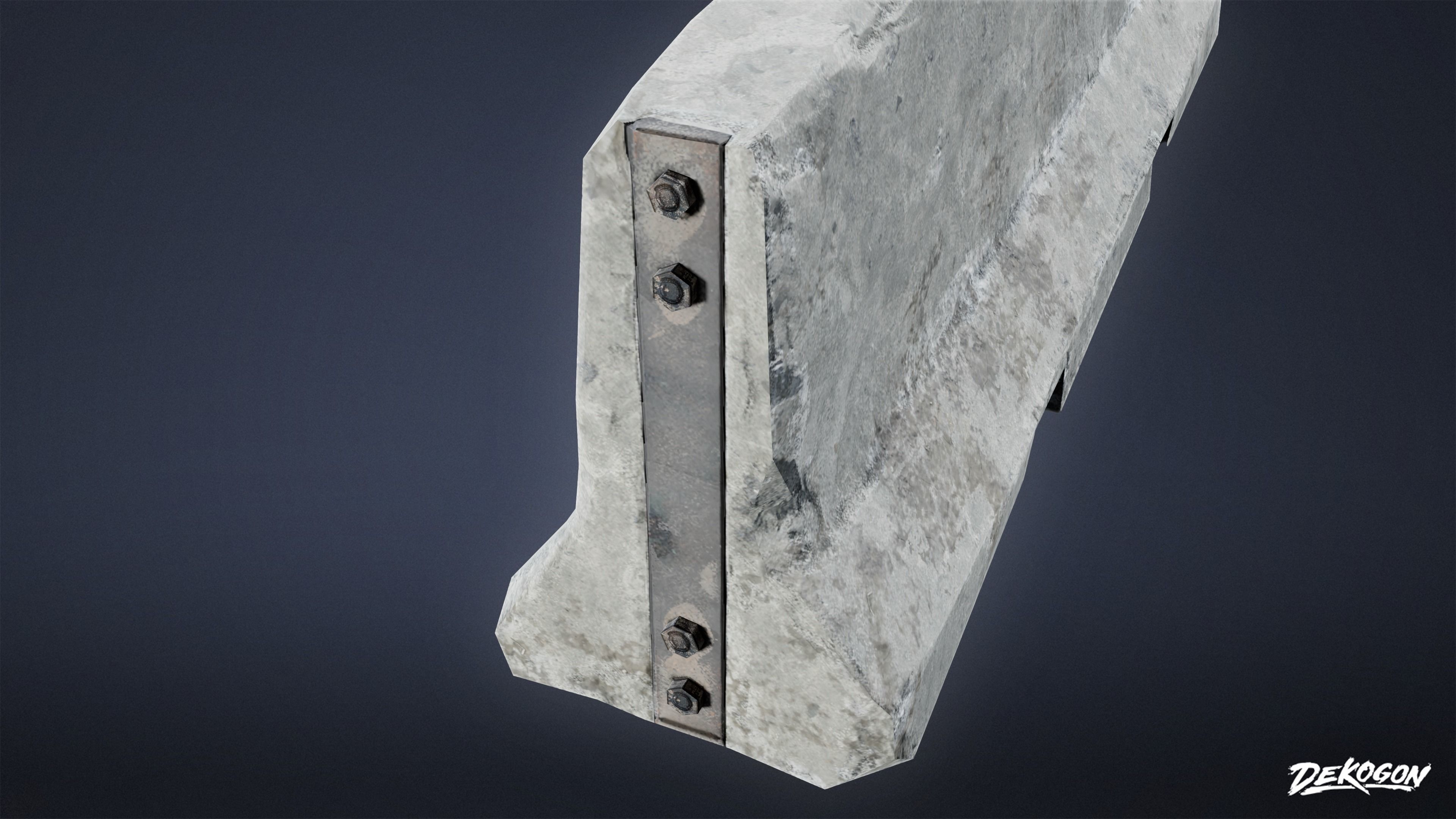 MILITARY - Barrier Concrete 01 - LOW POLY Low-poly 3D model_6