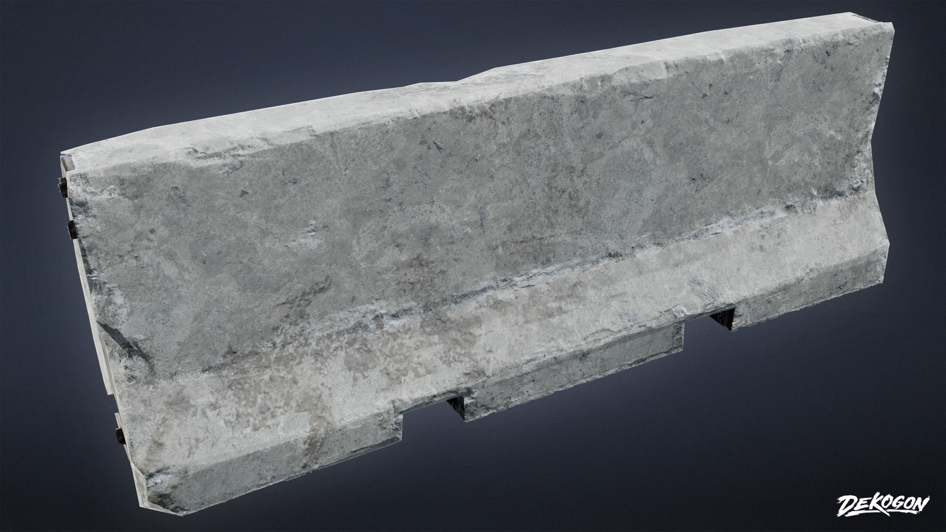 MILITARY - Barrier Concrete 01 - LOW POLY Low-poly 3D model_8