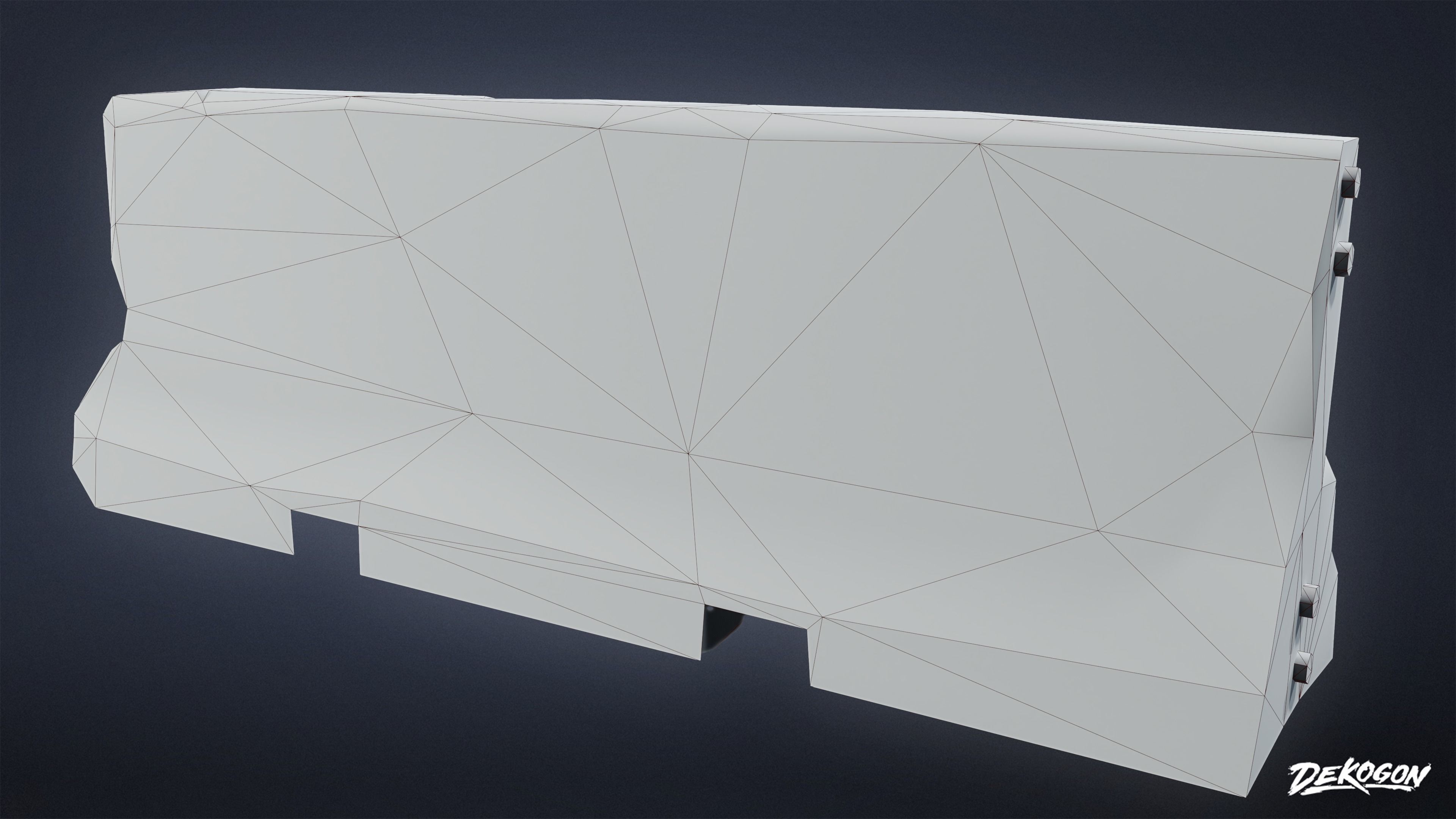 MILITARY - Barrier Concrete 01 - LOW POLY Low-poly 3D model_1