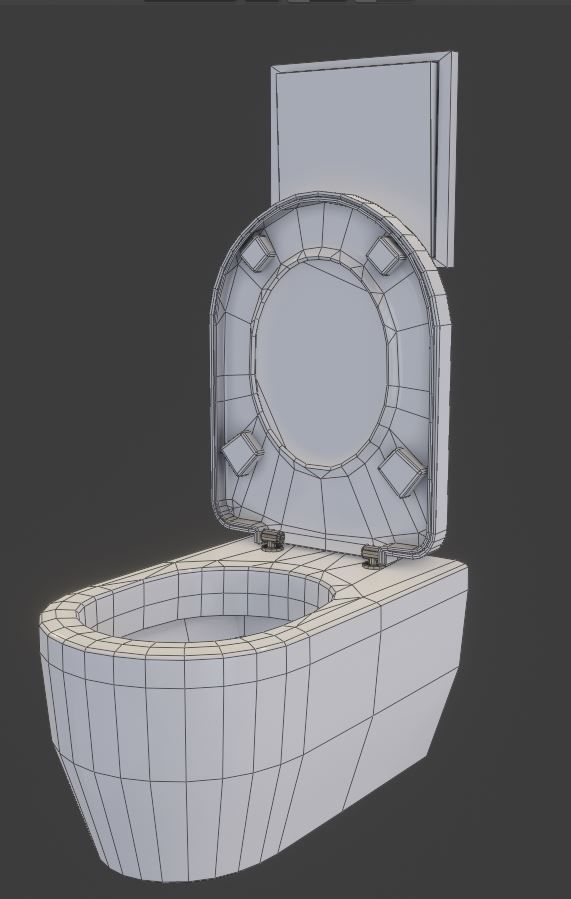 Modern Toilet and Toilet Paper Holder 3D Model Collection_24